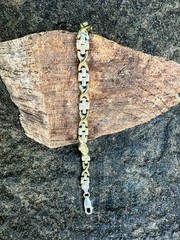Vintage 925 Sterling Italy Link X Bracelet 7 Inches