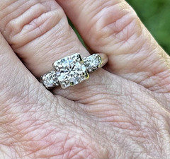 VINTAGE MID CENTURY 1940’S 1950’S NATURAL DIAMOND RING 14K SOLID WHITE GOLD