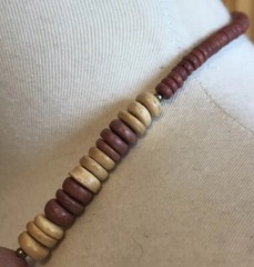 Vintage Bohemian Necklace 22” Multi-Color Wooden & Metal Beads Tribal EUC