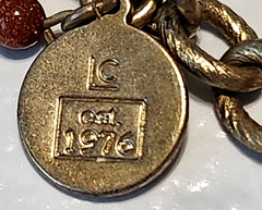 Vintage LC Lauren Conrad stamped Gold-tone Faux Amber Round Necklace