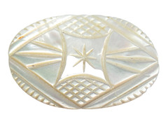OLD MOTHER OF PEARL PIN C CLASP PRETTY CARVED VINTAGE OLD FASHIONED