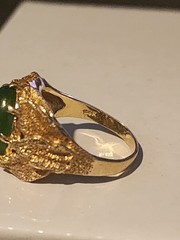 Vintage Antique 14k Gold Ring with Jade 5th generation owner