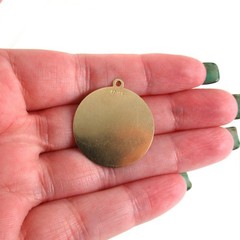 Vintage 14k Yellow Gold White House Charm Pendant Enameled American Flag Disc