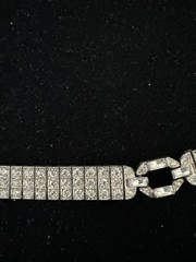 Art Deco Wachenheimer Diamonbar Buckle Sterling Silver Rhinestone Bracelet