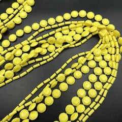 Extra Long Yellow Bead Necklace Bright Vibrant Colorful Bold 56 In Vintage