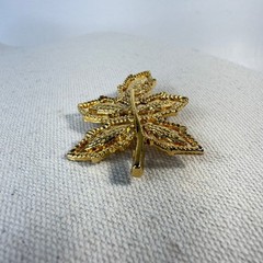 AAI Leaf Brooch Gold-Tone Intricate Detailing Vintage Style MCM