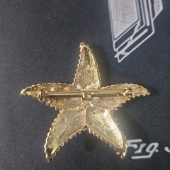 Vintage Monet (Signed) Starfish, Goldtone, Brooch, 2.5″