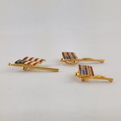 Three Vintage American Flag Brooches Celebrate 250 Years Independence w/ Style