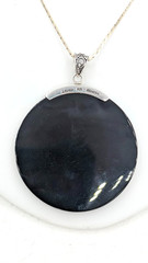 Vintage MERAR Shell Pendant Necklace Sterling Silver 925 Indonesia Statement