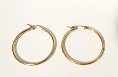 JWK John W Kessler GF YELLOW GOLD FILLED Hoop Earrings ENDLESS WIRE charm