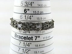 Vintage Sterling Silver Ornate Link Motif Bracelet Marcasite Accents 6.5In 13.9g