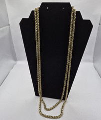 Long Gold Tone chain necklace Vintage Flapper style often worn double 56in