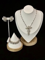 TRIFARI Crystal Baguette Rhinestones Rhodium Married Alfred Philippe Crown w/Box