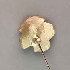 Vintage Flower Stick Pin Pink Enamel 21mm Gold Tone 3″