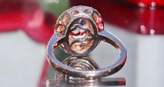Effy 14k rose gold ring 2.15ct morganite diamond size 7 vintage 4.75gr N3040C