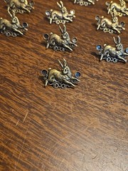 Lot Of 10 Cute Rabbit Post Earrings France Vintage 60s Brass Stampings Jewelry