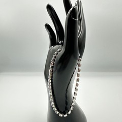 Silver Tone Aurora Borealis Rhinestone Tennis Bracelet Y2K Sparkle