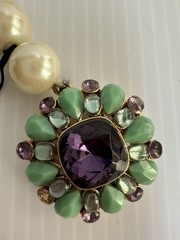 VTG CAROL LEE FAUX PEARL AMETHYST TURQUOISE BEADS 16” NECKLACE WITH TAG READ!