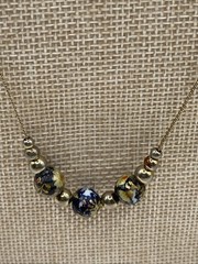 2.97 Vintage necklace, gold tone, chain, cloisonne charms
