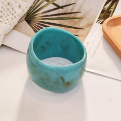 Acrylic Chunky Cuff Bangle Wide Bracelet for Women Vintage Resin Irregular Geome