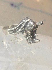 Vintage Rhinoceros ring size 5.50 Kabana rhino band sterling silver pinky women