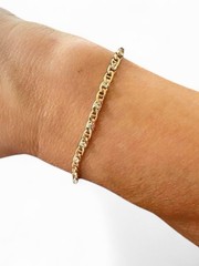 Vintage Signed KREMENTZ 14k Gold Overlay Mariner Link Tennis Bracelet