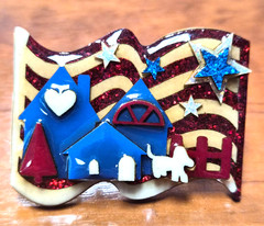 House Pins by Lucinda USA Patriotic 4th of July American Flag Pin / Brooch