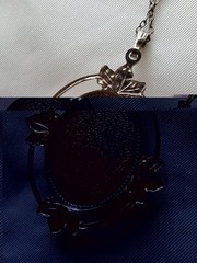 Vintage Scrimshaw Style Sailing Ship Pendant Necklace Faux Ivory Nautical Leaf
