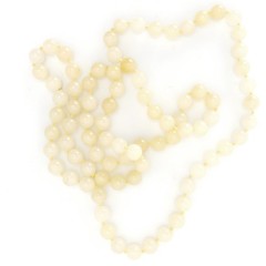 Vintage 32 in White Hardstone Necklace with Hand Knotted Beads