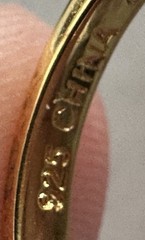 Ross Simons Gold Vermeil Over Sterling Silver 925 Crossover CZ Ring Size 7, 3.5g