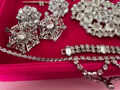 B David brooch and unsigned brooches earrings necklaces bling