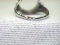 Antique Art Deco Mounting Setting Hold 12MM 14K White Gold Ring Size 5.75 UK-L