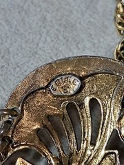 EDLEE VINTAGE GOLDTONE SWAG NECKLACE-28 INCHES TO THE PENDANT-(6)
