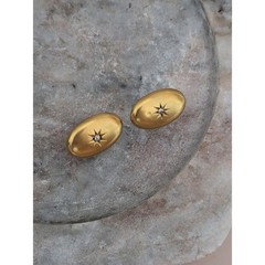 Vintage Unmarked 10k Yellow Gold Cuff Links with Tiny Starburst Accent Stones