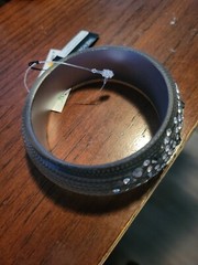 Birch Hill NWT Chunky dark gray bling Lucite Plastic Bangle Bracelet 3.25″