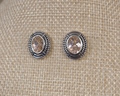 Vintage Sterling Silver Pink Topaz Robert Seemann Signed 925 Post Earrings