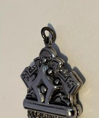 Vintage Silver Tone Tassel Pendant with Crown Top NO chain included