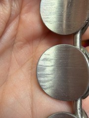 Vintage Necklace Modernist Dansk Denmark Unisex Brushed Silvertone 20 inches