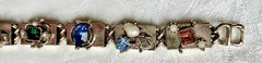 Vintage bracelet,link style, varied,silver tone w/some wear PRICE REDUCED