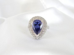 Sterling Silver 925 Simulated Tanzanite Large Ross Simons Ring Size 6