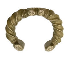 Heavy Vintage Manilla Fulani Currency Cuff Bracelet ~ Bronze Brass Copper Alloy