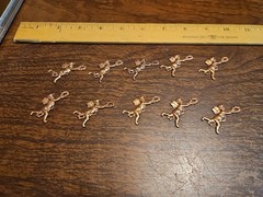 Lot Of 10 Cherub Flying L France Vintage 60s Brass Stampings Findings Jewelry