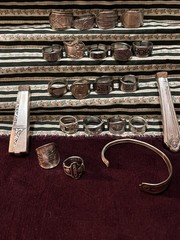 Spoon Ring Lot Of 22 Pieces- Silver Plate& Stainless Steel- Antique & Vintage