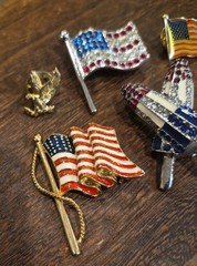 4th of July Vintage & Contemporary USA America Brooch Pins Lapel Pins
