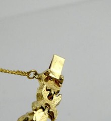 Vintage Designer Panetta Goldtone Metal and Opaline Glass Link Bracelet 7 Inches