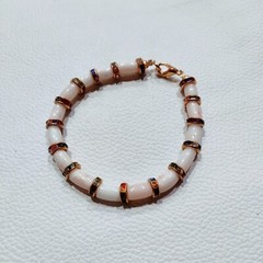 Natural Sea Coral Brass Handmade Bracelet Japanese Coral Gemstone Beads Bracelet