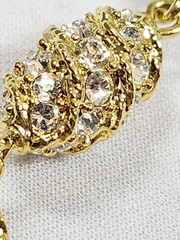 CAMROSE & KROSS JBK Jackie Kennedy Royal Egg Gold Tone/Rhinestone Bracelet w/COA