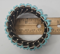 Vintage Sky-Blue Accordion Style Bracelet Lucite Panels