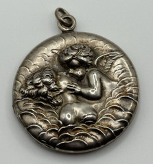 Antique Unger Brothers Unsigned Loves Dream Sterling Silver Locket Pendant