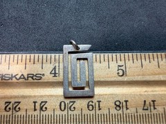 1.32g Vintage Sterling Silver 925 Geometric Modernist Rectangle Pendant M